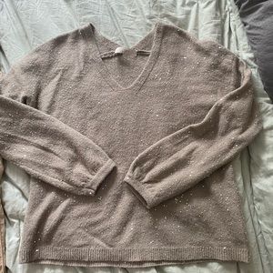 LOFT sparkly sweater size large, v neck and cozy!